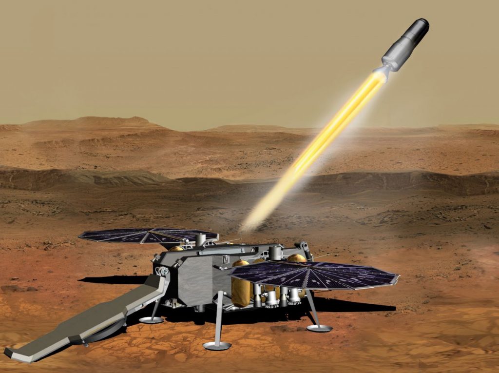 Mars Ascent Vehicle Launching with Samples